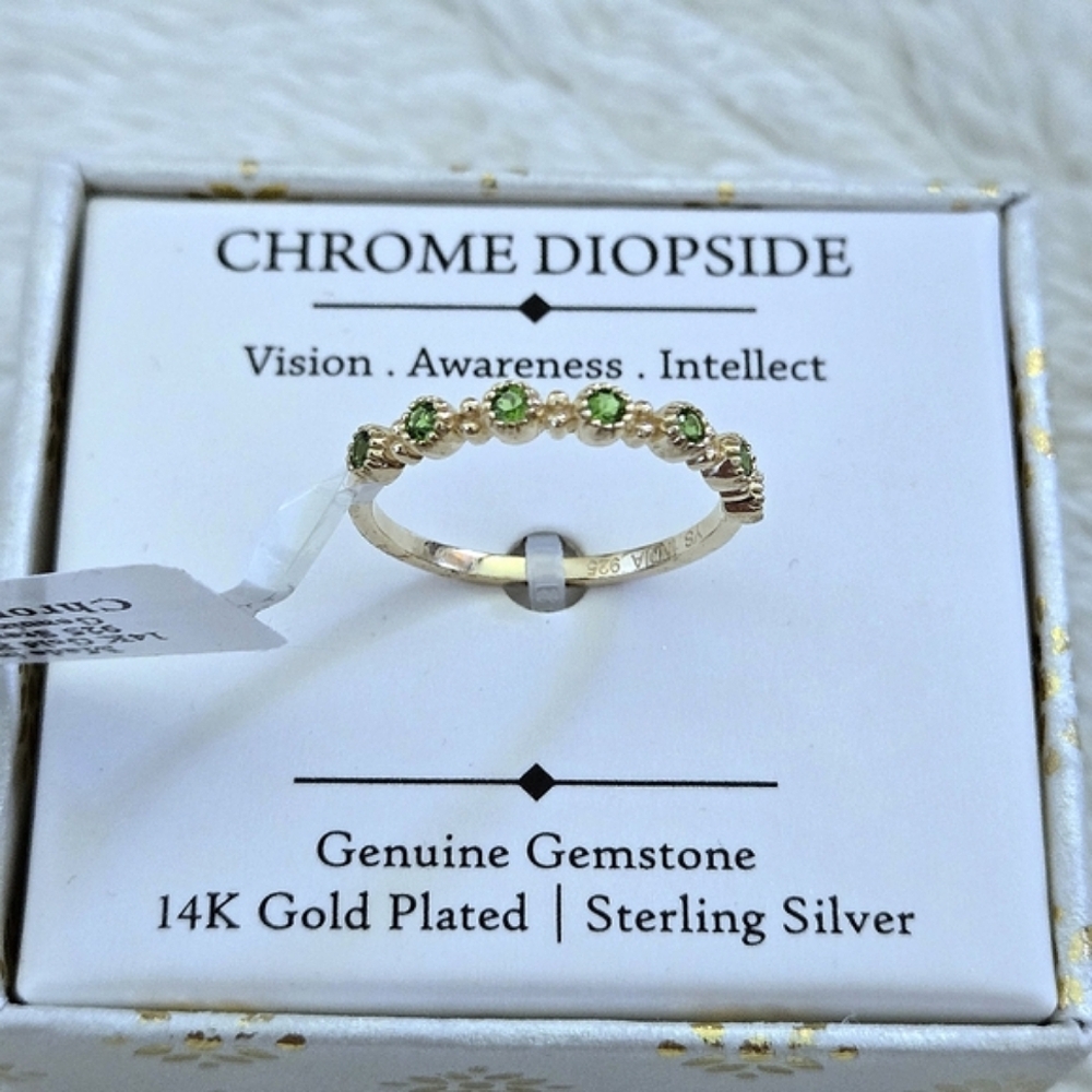 Shivam Chrome Diopside💚 Half Eternity♾️ Ring - NIB - Picture 3 of 15